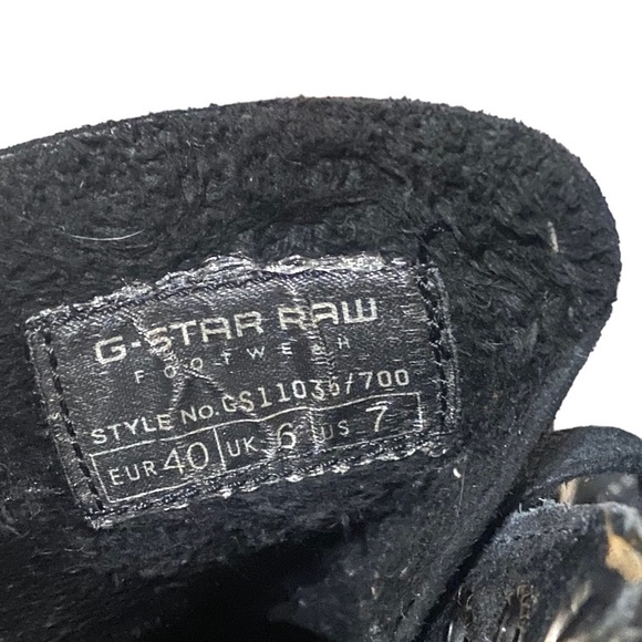 G-STAR RAW Denim & Suede Leather Tie-Up Boots Mens 7 Black Style GS11036…Grunge - Picture 6 of 13
